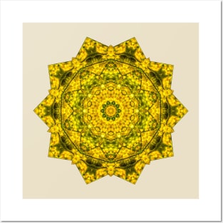 Golden Star Mandala Posters and Art